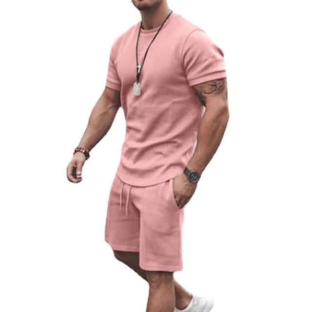 Men's Casual Activewear Running T-Shirt Shorts Set